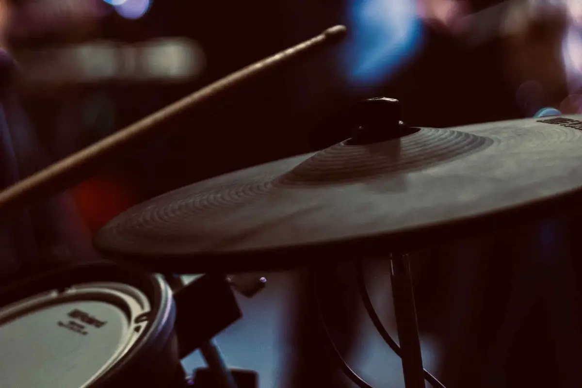 An electronic drum kit on stage