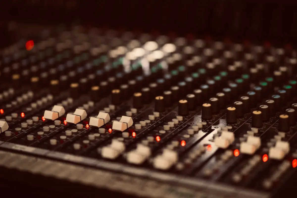 large audio mixing desk