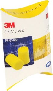A box of 3M foam ear plugs